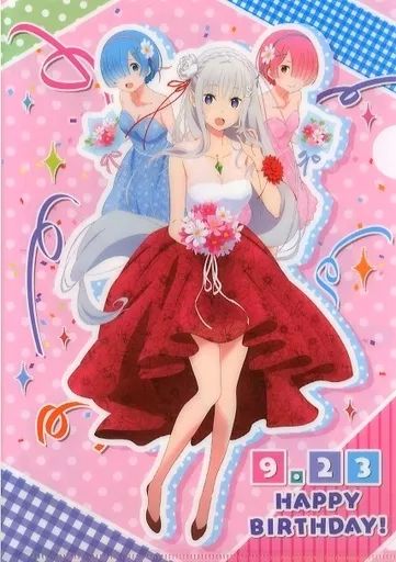 中古】クリアファイル エミリア・ラム・レム(2018ver.) A4クリア