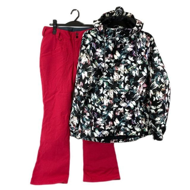 VOLCOM ボルコム スキーウェア セットアップ サイズS バタフライ柄 ピンク レディース 【100057687008】