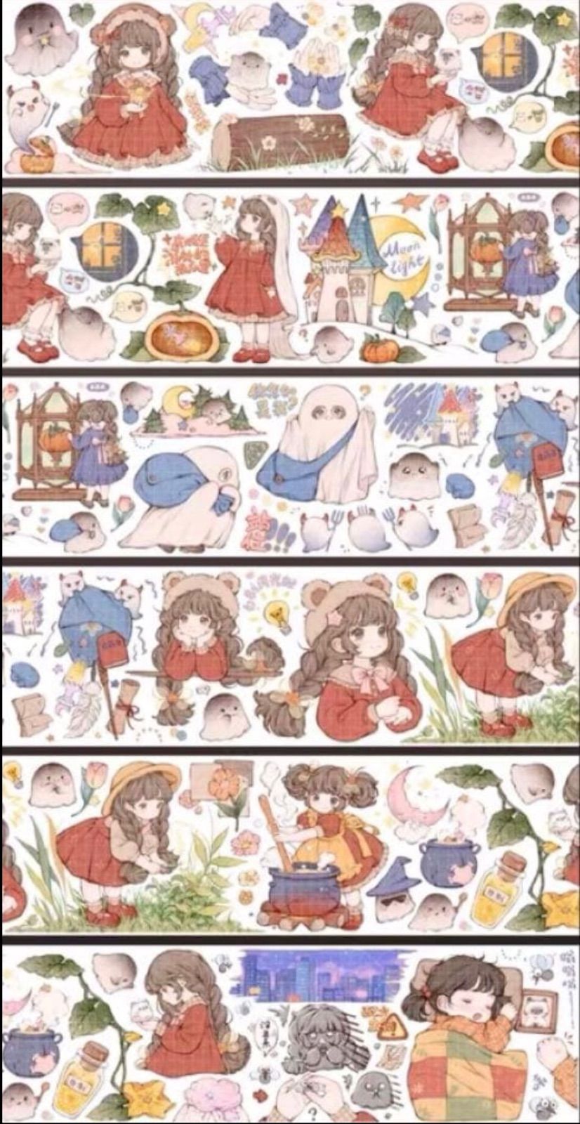 贝壳光 小猫鬼 7cm×10m 海外マスキングテープ 海外マステ 人物 - メルカリ