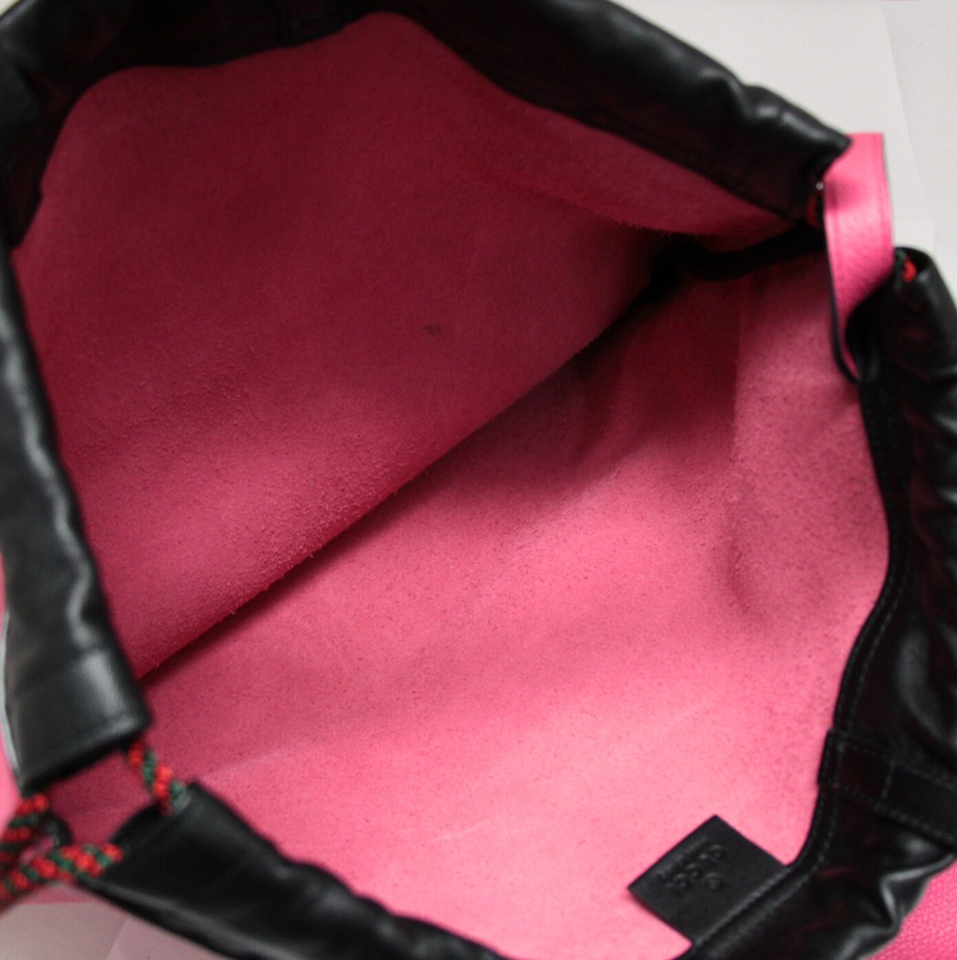 グッチ GUCCI ドローストリングバッグ リュックサック レザー ピンク