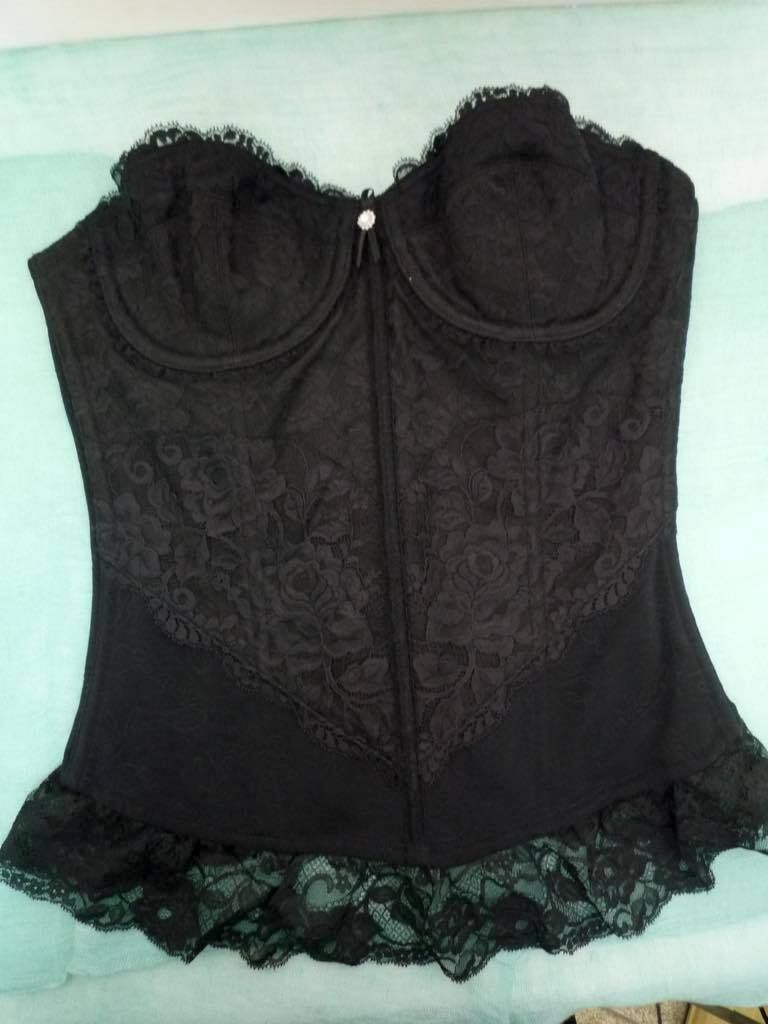 定価55000円 最 補正下着 シャンデール シャルム スリーインワン B 80 ブラック リバーレース Wライン補整 7本ボーン _NP 7