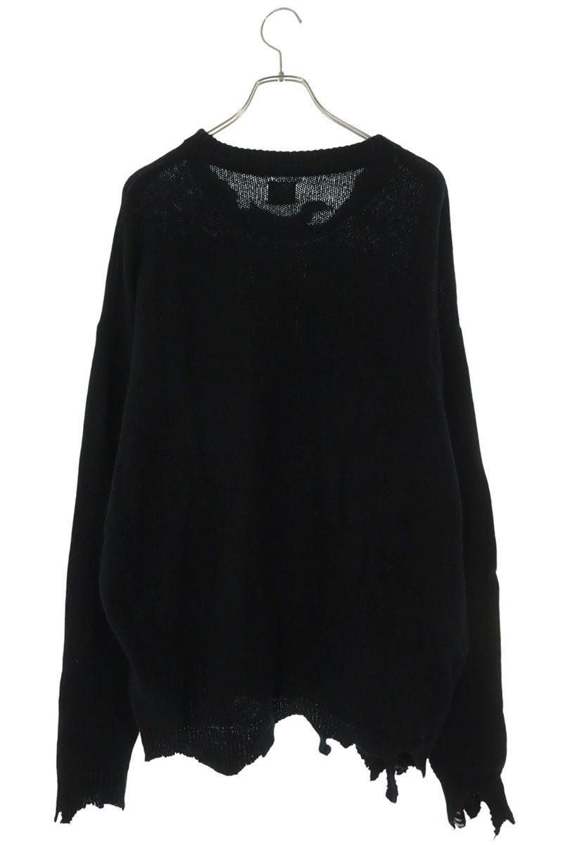 21aw saint michael ウール ダメージ ニット サイズXL SAINT MICHAEL (セントマイケル) 21AW ダメージ加工 SINロゴ オーバー