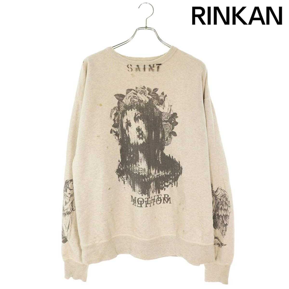 新品 セントマイケル スウェット S セントマイケル SM-S23-0000-095 ユーズド加工MOTHERジーザスプリント