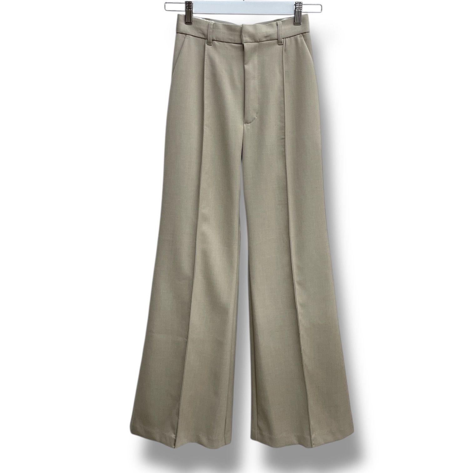 新品 タグ付 未使用 anuans アニュアンス ダブルクロスピンタックフレアパンツ ストレッチ ベージュ サイズS レディース ゴーゴー古着マルイファミリー溝口店 21 No.230