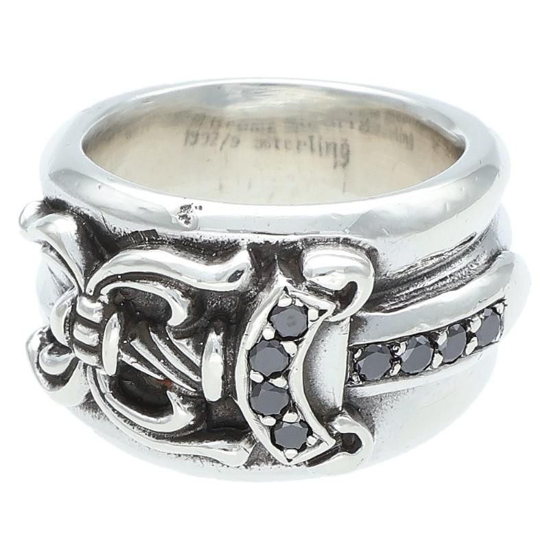 クロムハーツ DAGGER P BLKDIA ダガー PAVEブラックダイヤ シルバーリング メンズ 10.5号