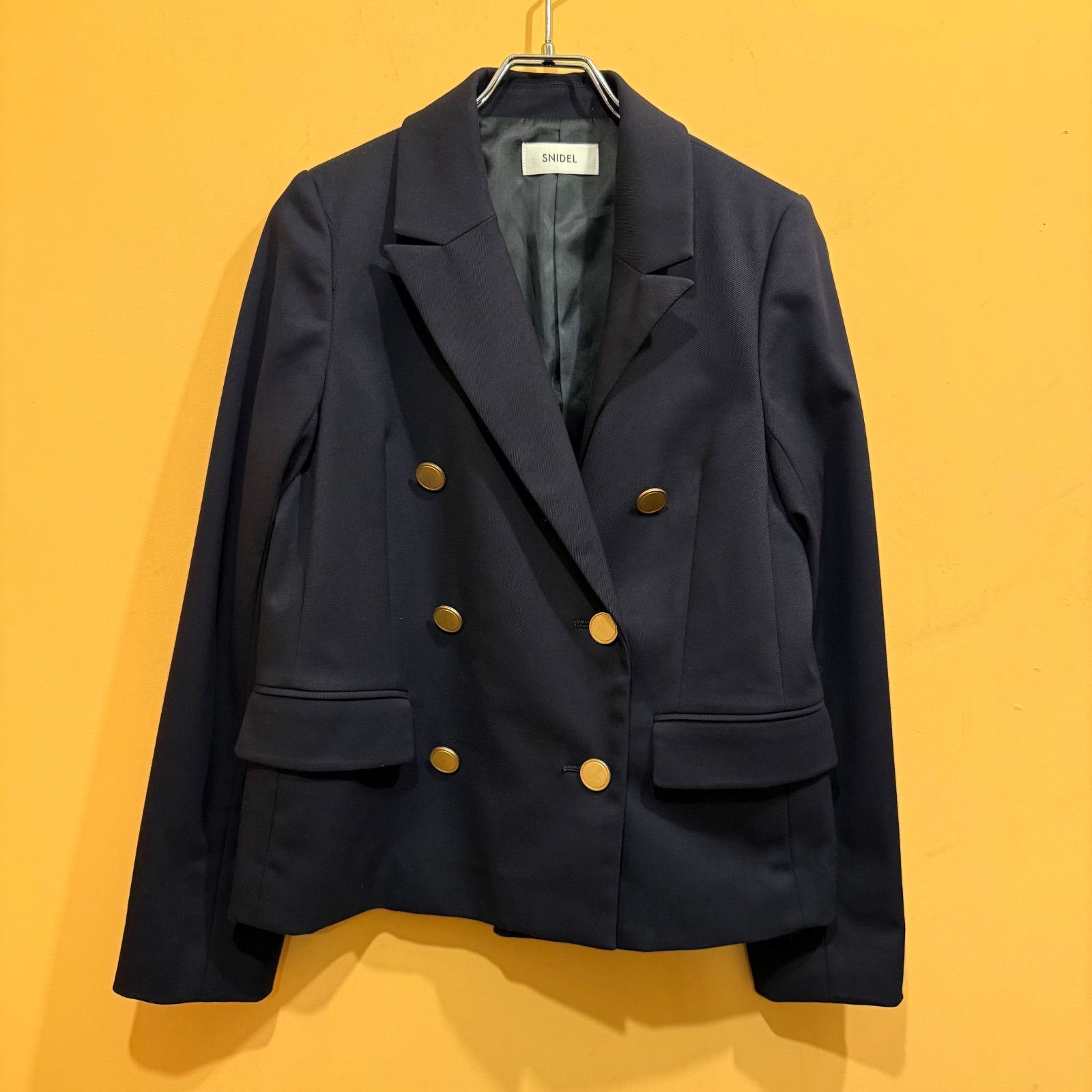 Snidel スナイデル Sustaina ダブルジャケット ネイビー 紺ブレ 金