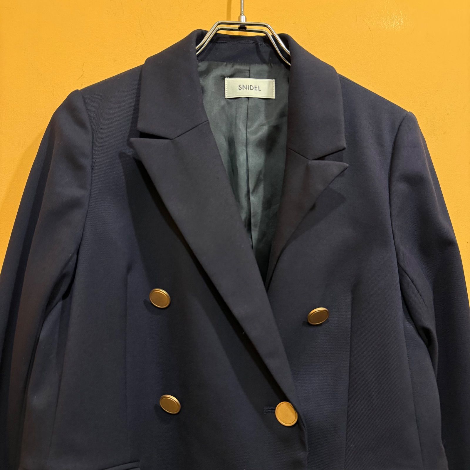 Snidel スナイデル Sustaina ダブルジャケット ネイビー 紺ブレ 金