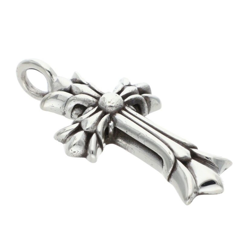 クロムハーツ DBL CH CRS/ダブルCHクロス シルバーネックレストップ