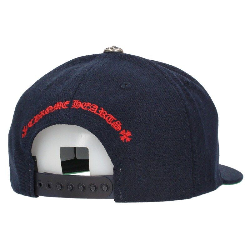クロムハーツ CHロゴ刺繍 キャップ ダークネイビー × レッド CHROME