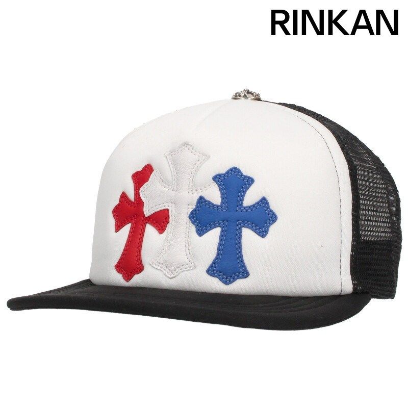 クロムハーツ TRUCKER CAP トラッカーキャップ 3セメタリーレザーパッチメッシュキャップ帽子 メンズ
