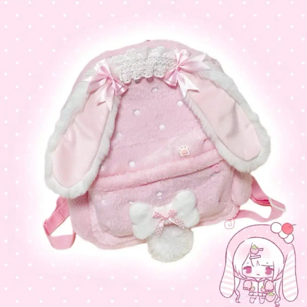 デザートうさぎ耳 いちご天使 猫 あきら 文化PLUSH バックパック