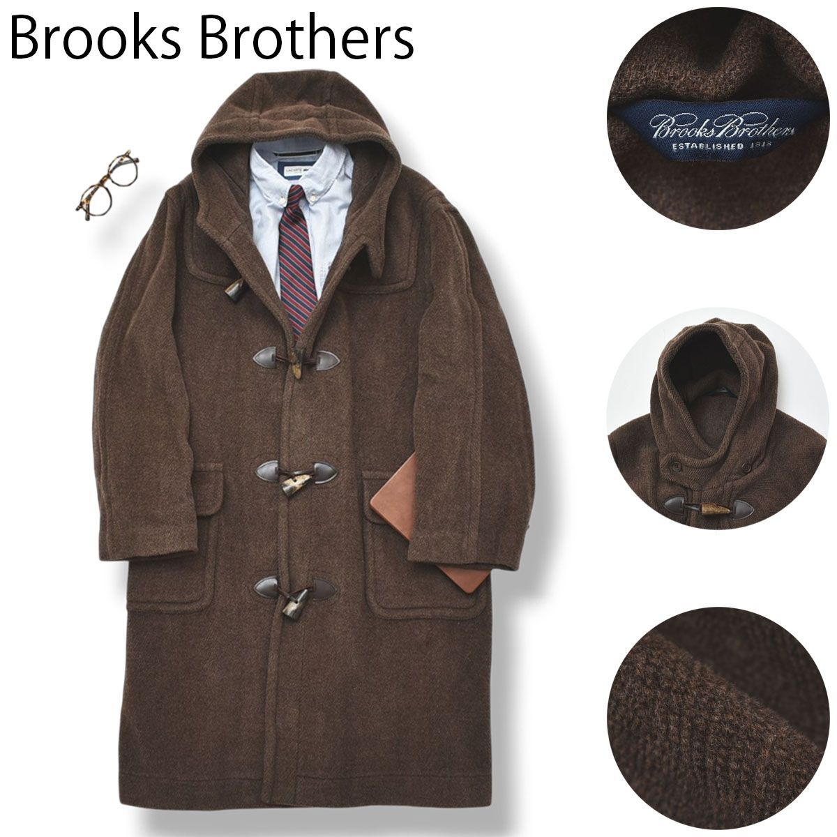 英国製 ブルックスブラザーズ ウール ダッフルコート M ヘリンボーン