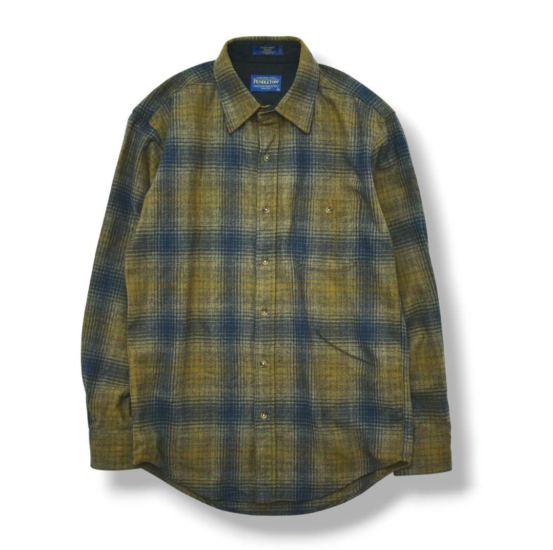 復刻】ペンドルトン 長袖 ネルシャツ M チェック柄 ネイビー x