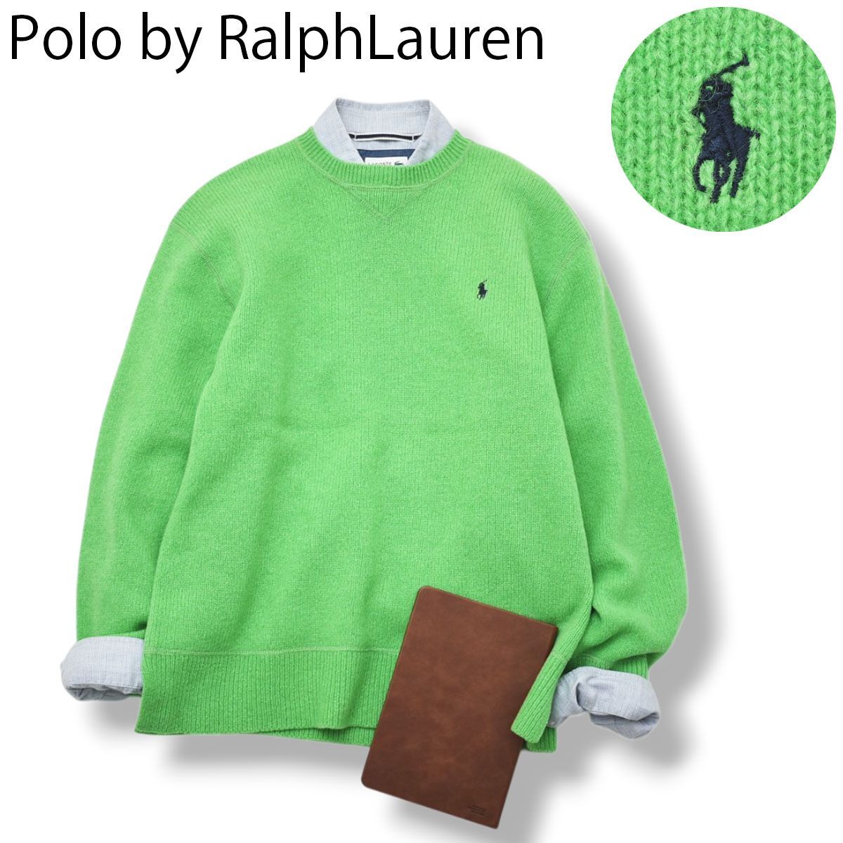 美品】ポニー ロゴ刺繍 90s Polo ラルフローレン ニット セーター M