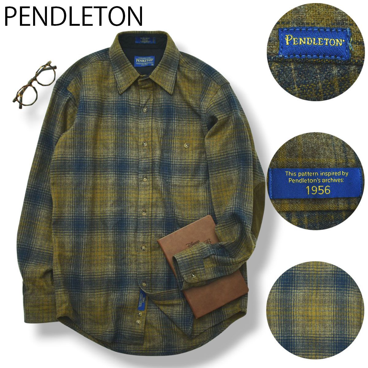 PENDLETON 長袖ネルシャツ L オンブレチェックブラウン×ネイビー PENDLETON 長袖ネルシャツ L オンブレチェックブラウン×ネイビー