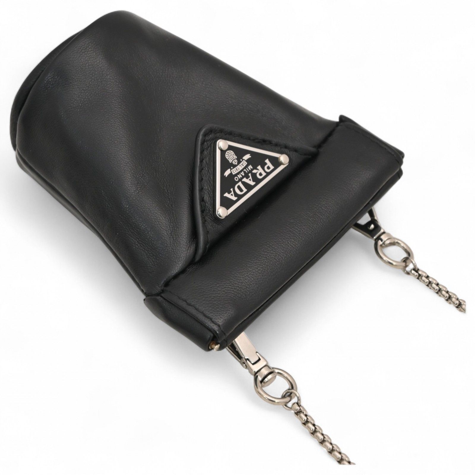 プラダ ナッパレザー ネックレスポーチ ブラック Aランク pr9936gn