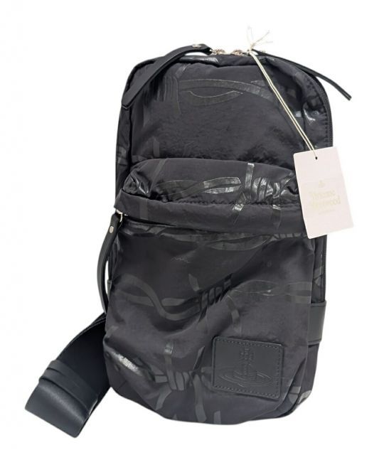 新品同様 ヴィヴィアンウエストウッド ボディバッグ バーブドワイヤー VWH292 ブラック 黒 有刺鉄線デザイン ショルダーバッグ メンズ レ 新品同様 ヴィヴィアンウエストウッド ボディバッグ バーブドワイヤー