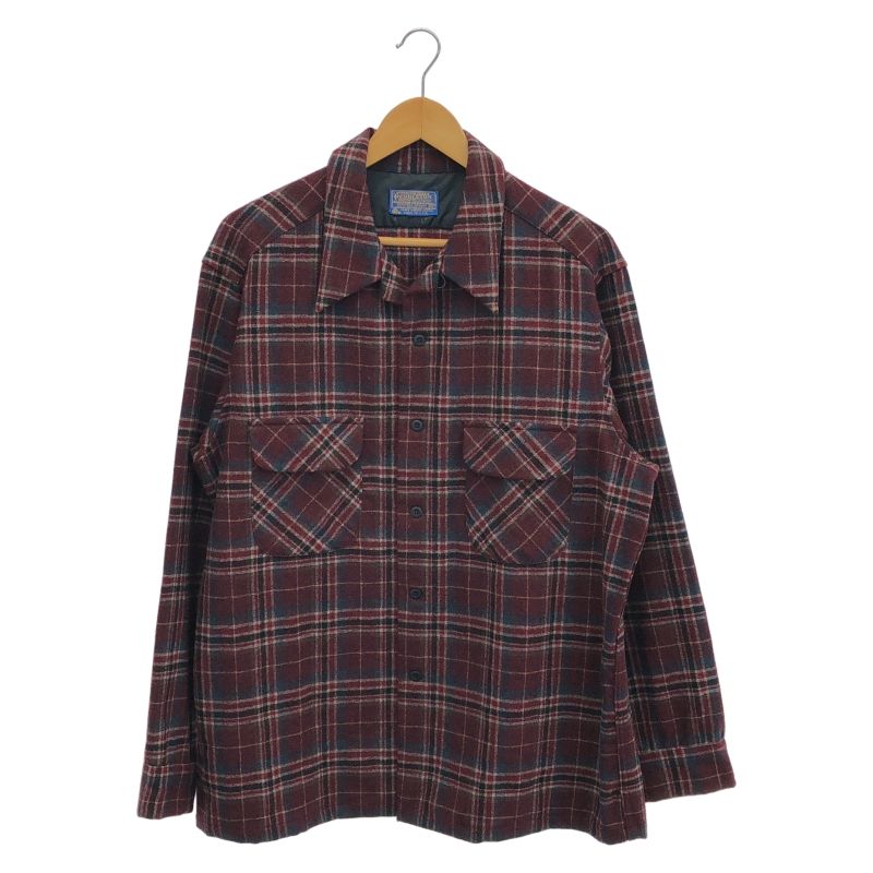 中古】70s PENDLETON オープンカラーシャツ XL ウールシャツ[66