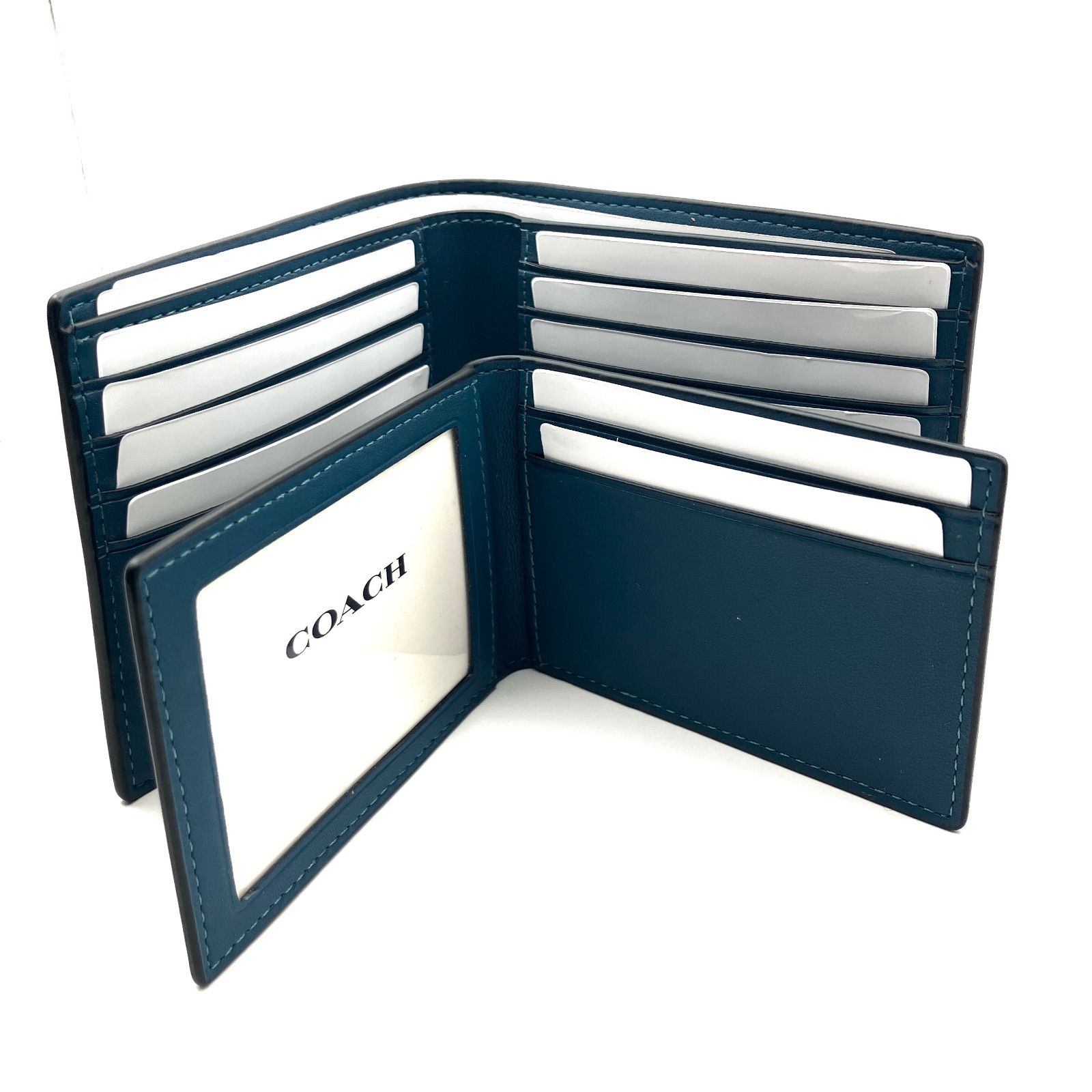 COACH (コーチ) 二つ折り財布 シグネチャー ブラック - メルカリ