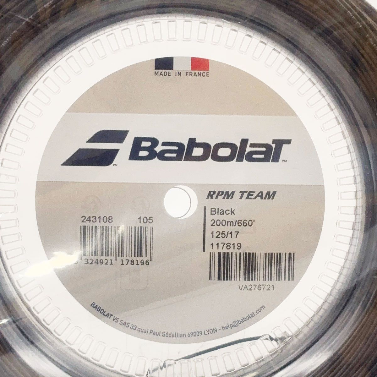中古・未使用品】バボラ RPM TEAM チーム 125 硬式 テニス ストリング 