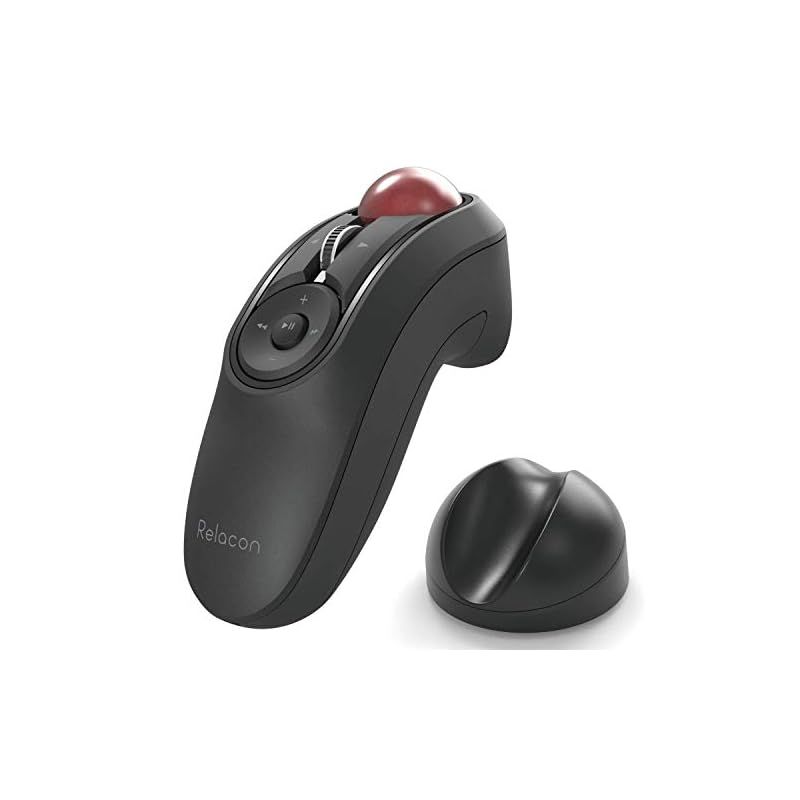 エレコム トラックボールマウス ハンディタイプ Relacon メディアコントロールボタン搭載 スタンド付 静音 Bluetooth ブラック M