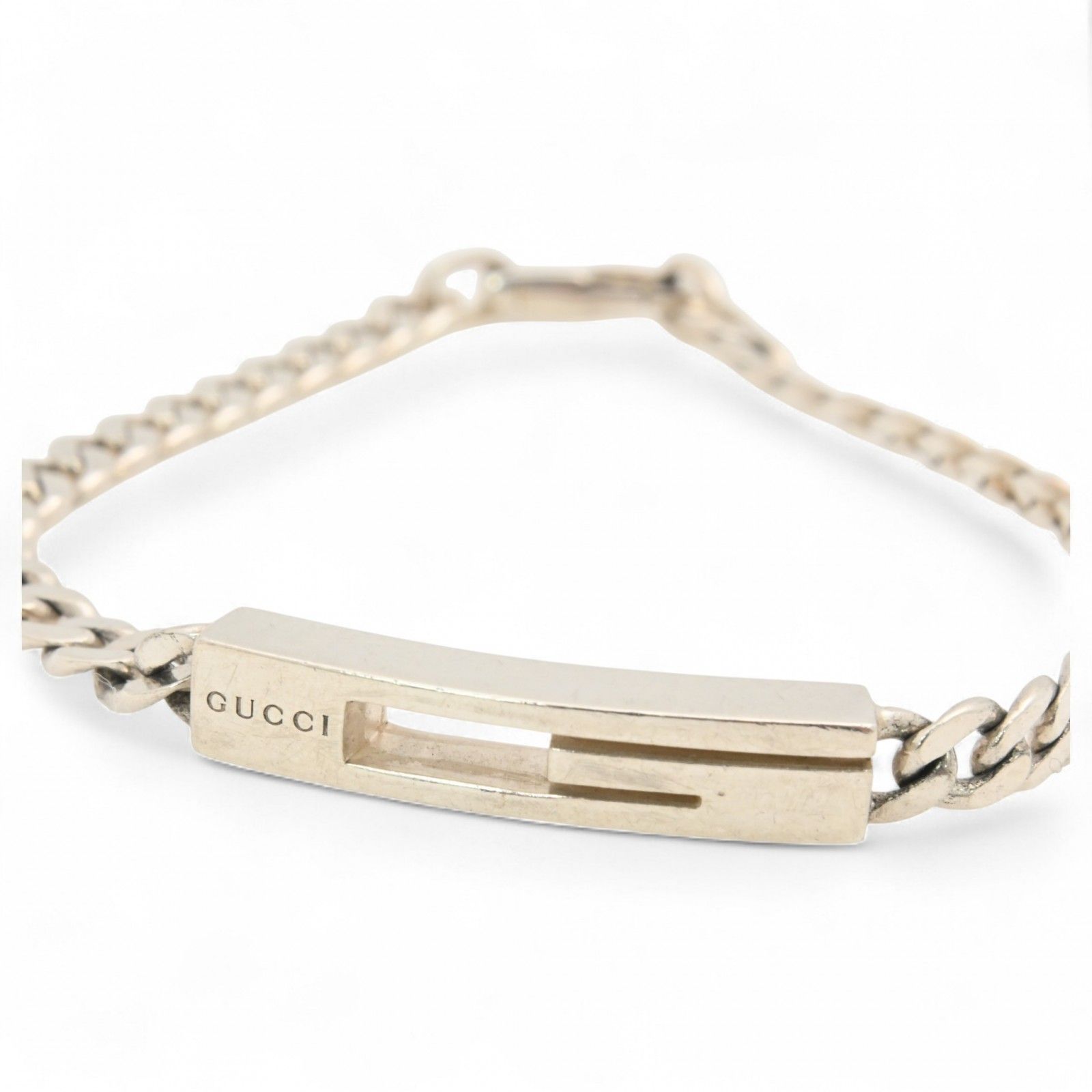 グッチ カットアウトG 喜平チェーン ブレスレット シルバー Aランク