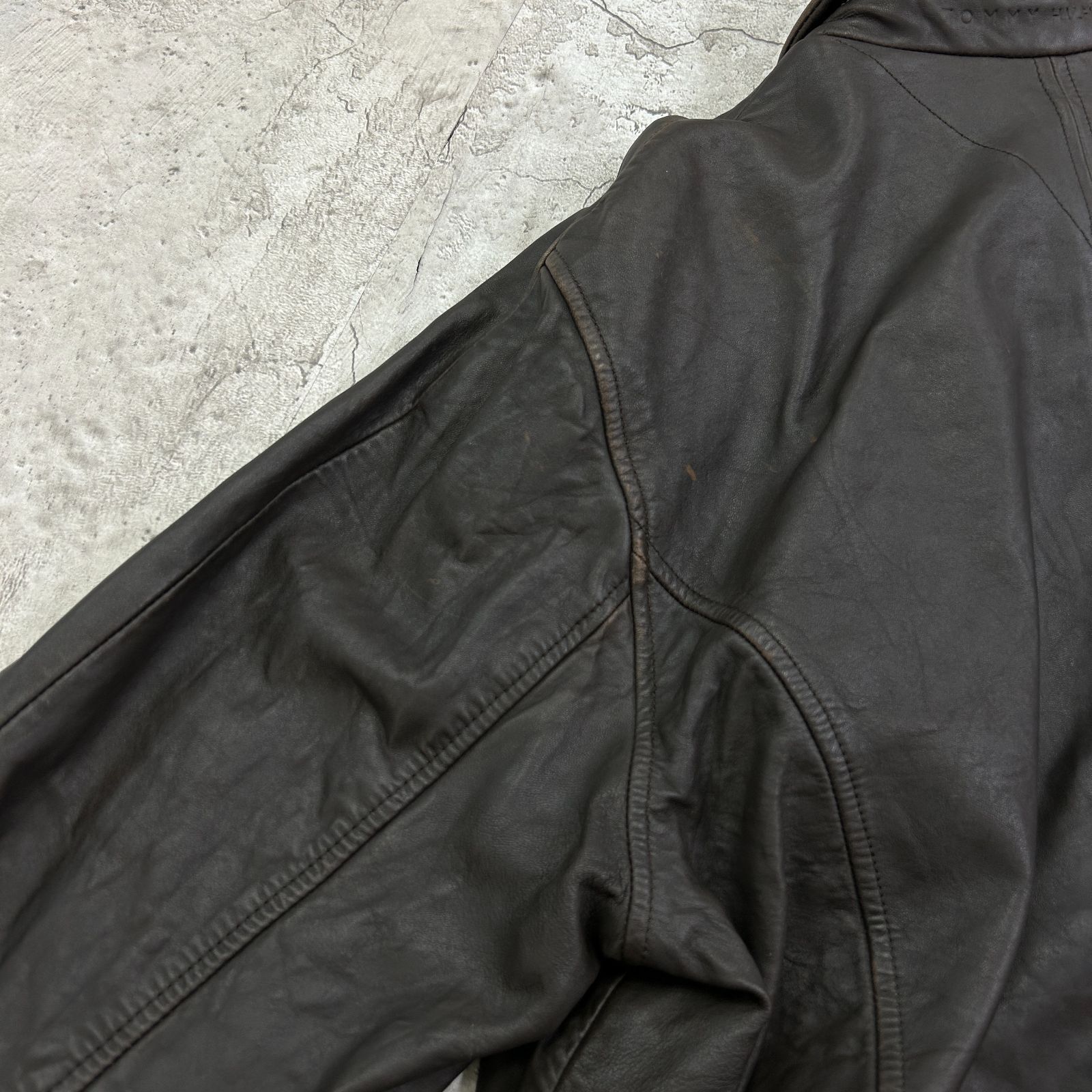 TOMMY HILFIGER トミーヒルフィガー レザージャケット 裏地ネル 中綿