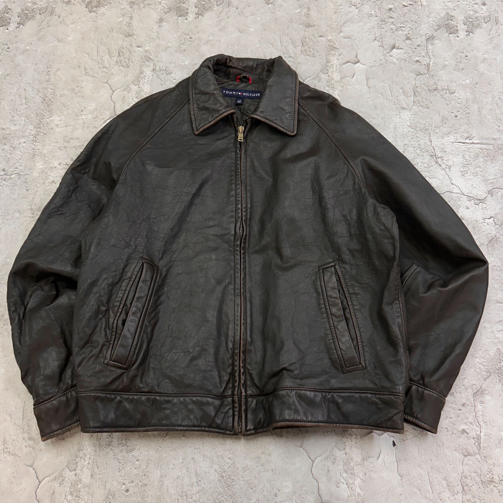 TOMMY HILFIGER トミーヒルフィガー レザージャケット 裏地ネル 中綿