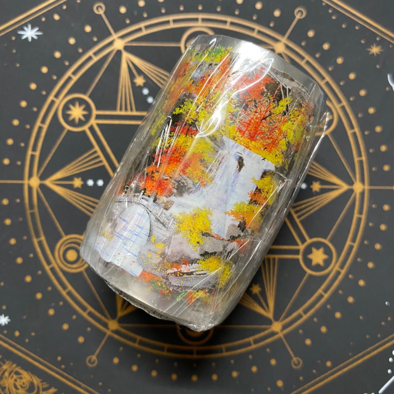 8935】海外 マステ 5m巻 PETマスキングテープ 山道 秋夏景色 自然風景