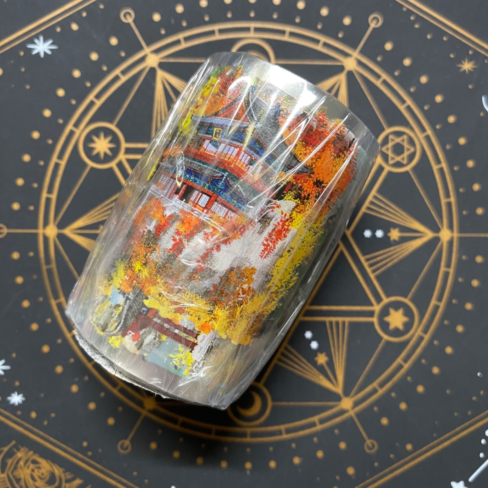 8935】海外 マステ 5m巻 PETマスキングテープ 山道 秋夏景色 自然風景