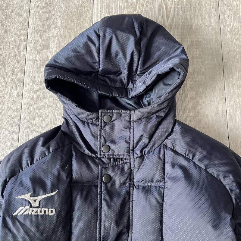 Mizuno Down Puffer Long Bench Coat Men's S Navy ミズノ ダウン