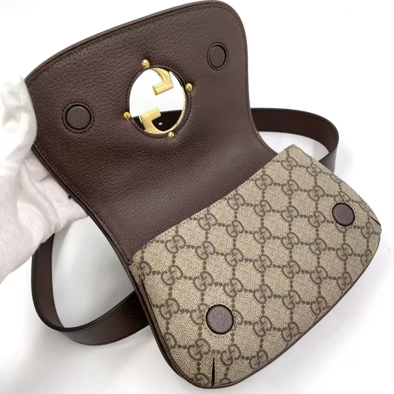 GUCCI ブロンディ GGスプリーム ベルトバッグ レザー×キャンバス