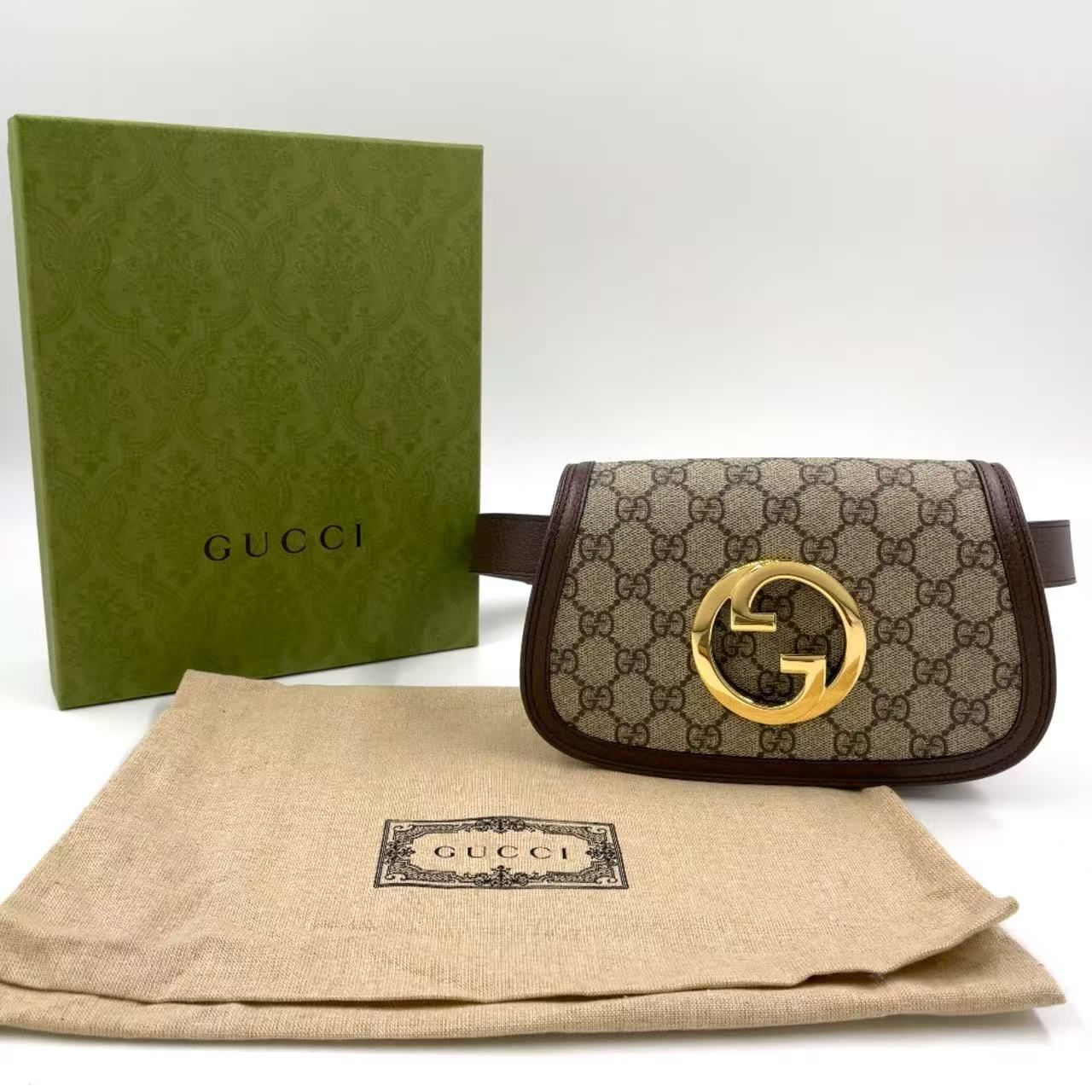 GUCCI ブロンディ GGスプリーム ベルトバッグ レザー×キャンバス