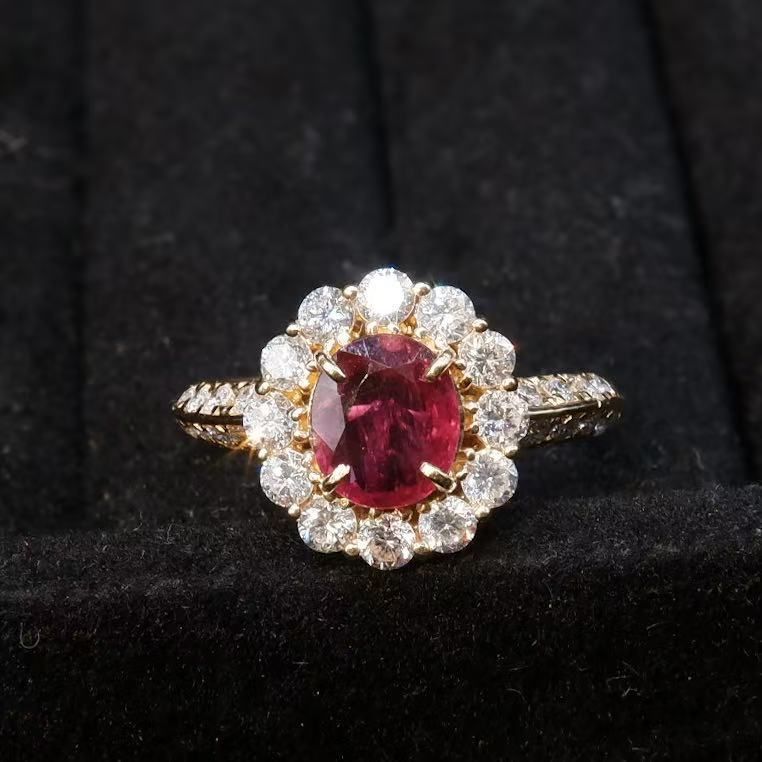 ルビー1 22 ct ダイヤモンド0 87 リング K 18 13号 KS 068