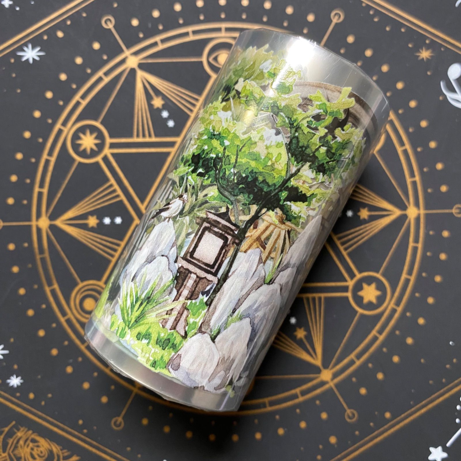 【8795】海外　マステ　5m巻売り　PETマスキングテープ　東屋　背景 8929】海外 マステ 5m巻 PETマスキングテープ 春景色 東屋 柳 湖