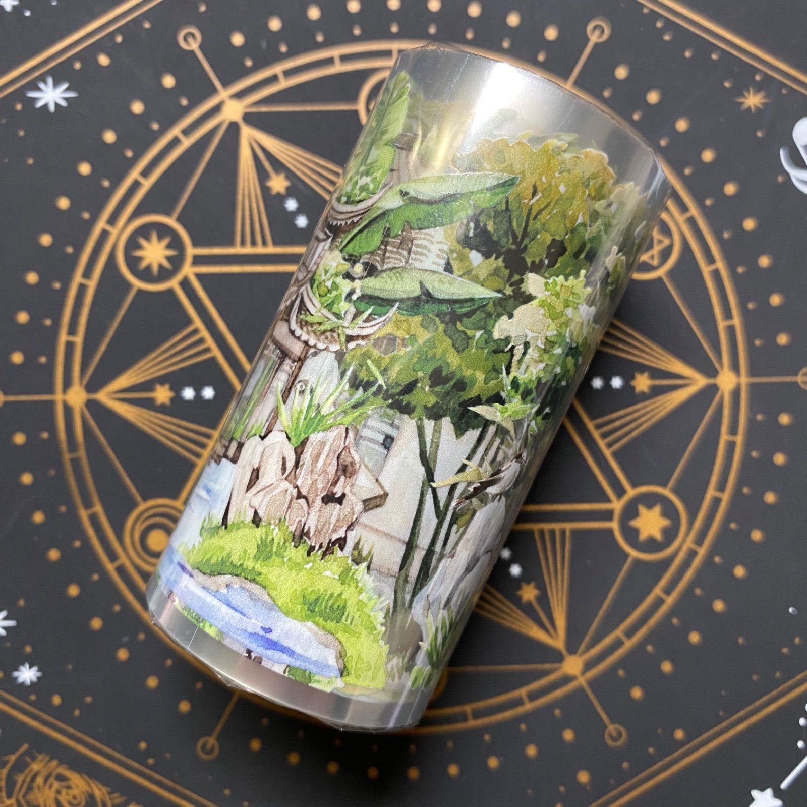 8936】海外 マステ 5m巻 PETマスキングテープ 庭 東屋 背景系 - メルカリ