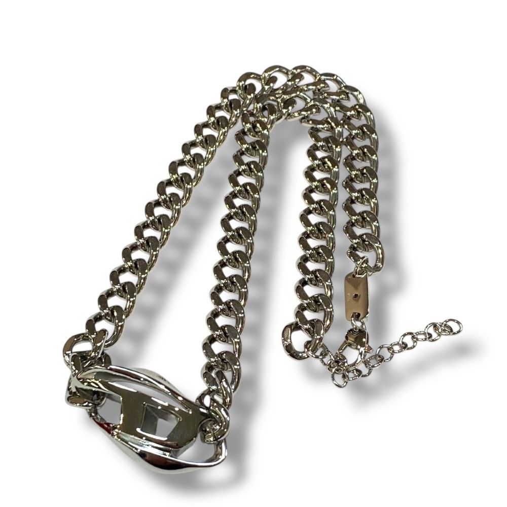 DIESEL ブランドロゴ ステンレス チェーンネックレス UNI シルバー