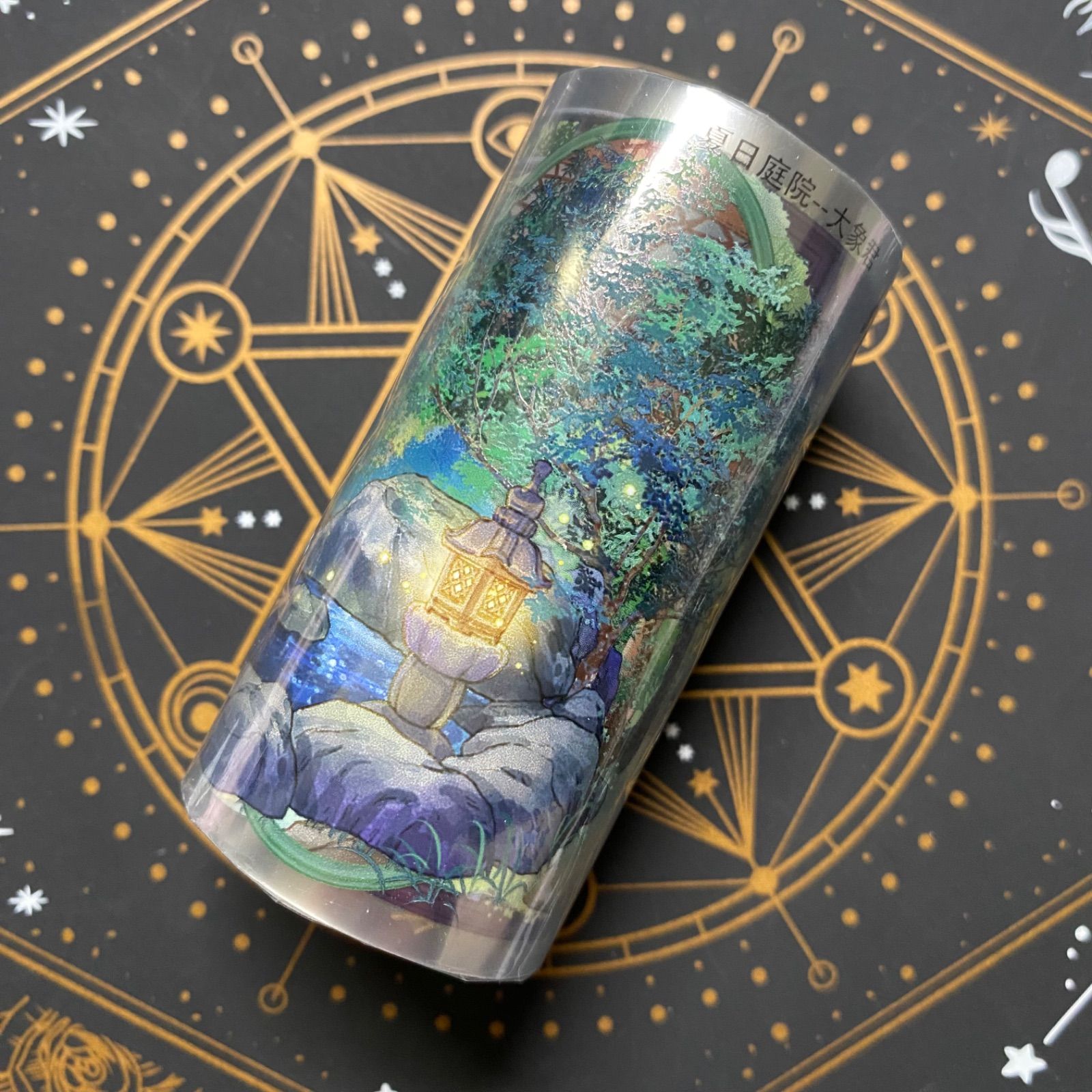 8937】海外 マステ 5m巻 PETマスキングテープ 夏 夜景 庭 東屋 蛍 装飾