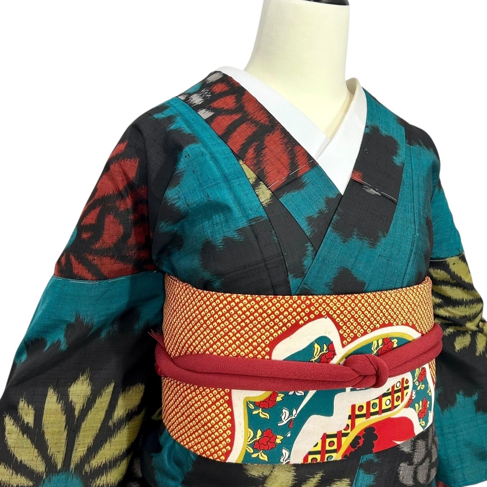 銘仙　セミアンティーク　着物 銘仙 アンティーク着物 レトロ着物 - メルカリ