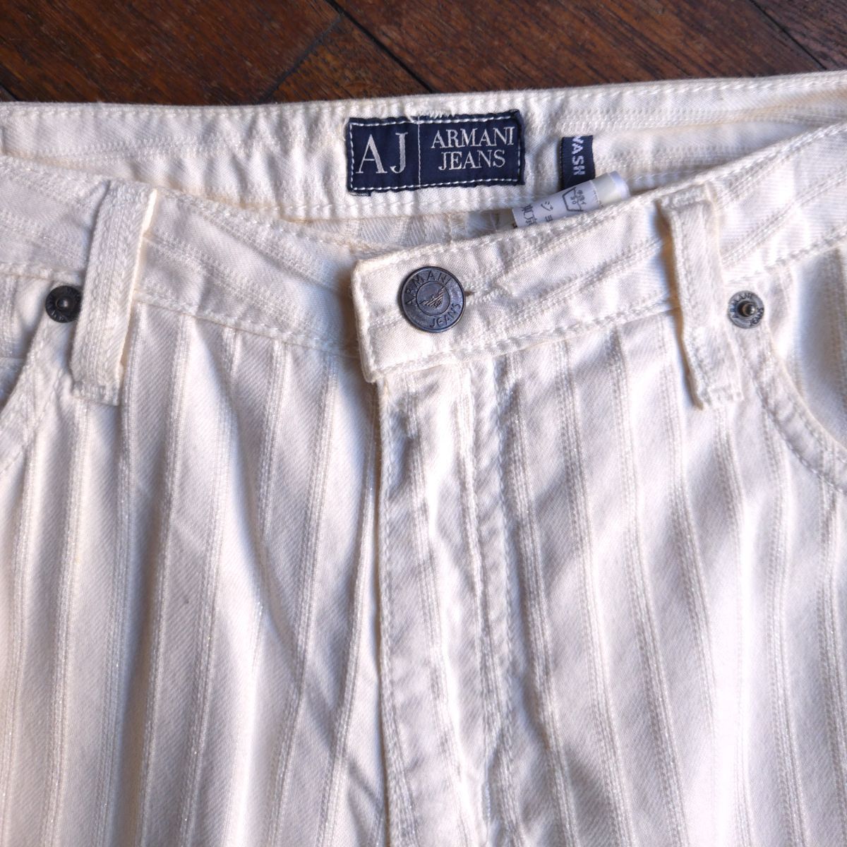 00s “ARMANI JEANS” Stripe Design Denim Pants / Italian Casual 