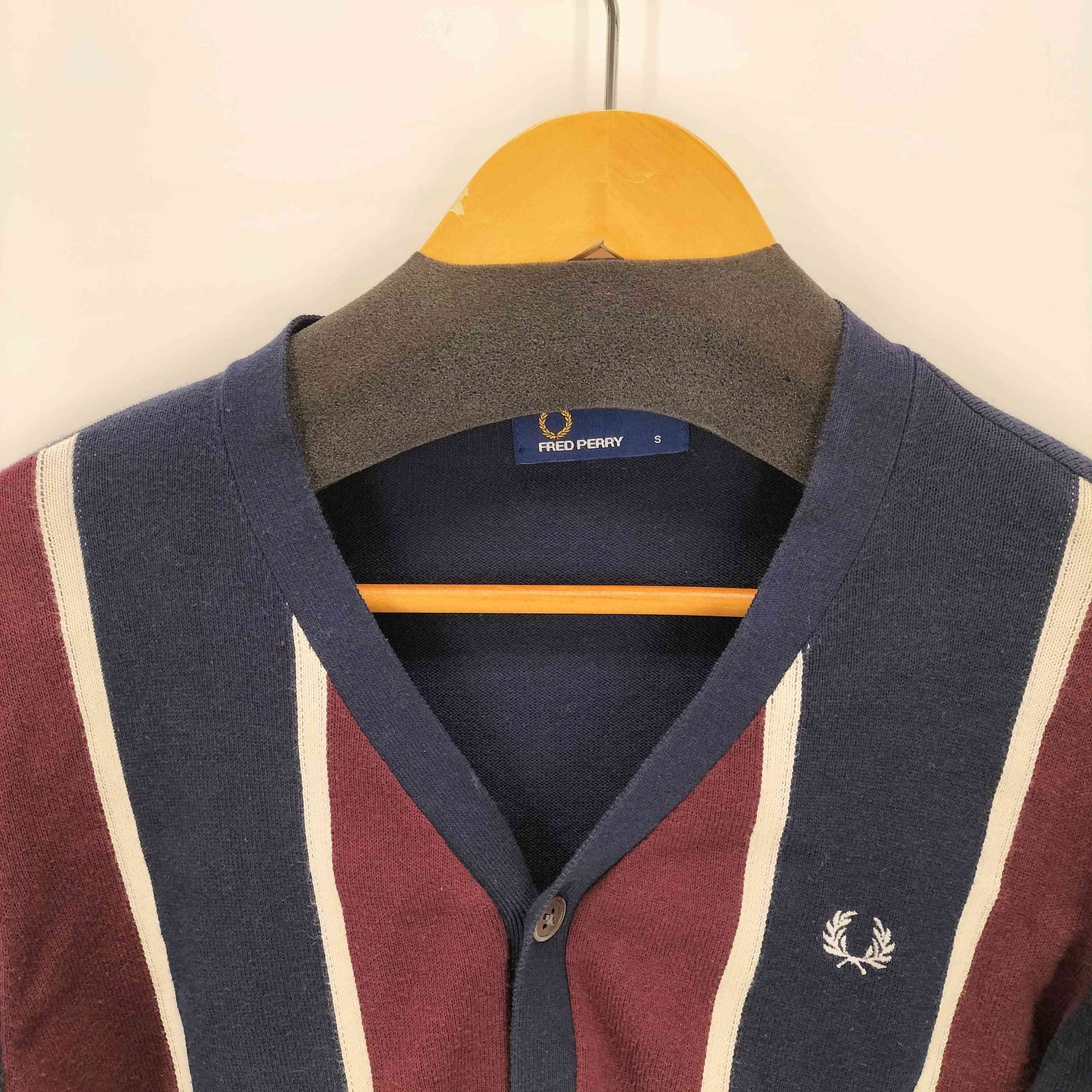 フレッドペリー FRED PERRY コットンシルク 月桂樹ロゴ ストライプ