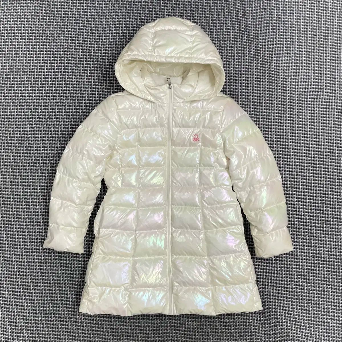 ジュニアアウター BENETTON フード ロング ダウン グースダウン