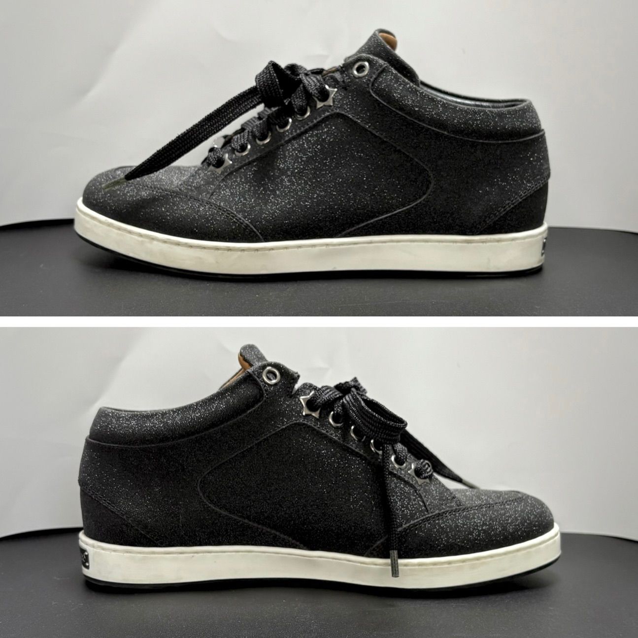 極美品　ジミーチュウ　グリッター　ブラック　23.5 極美品 JIMMY CHOO ジミーチュウ スニーカー グリッター ラメ ロゴ