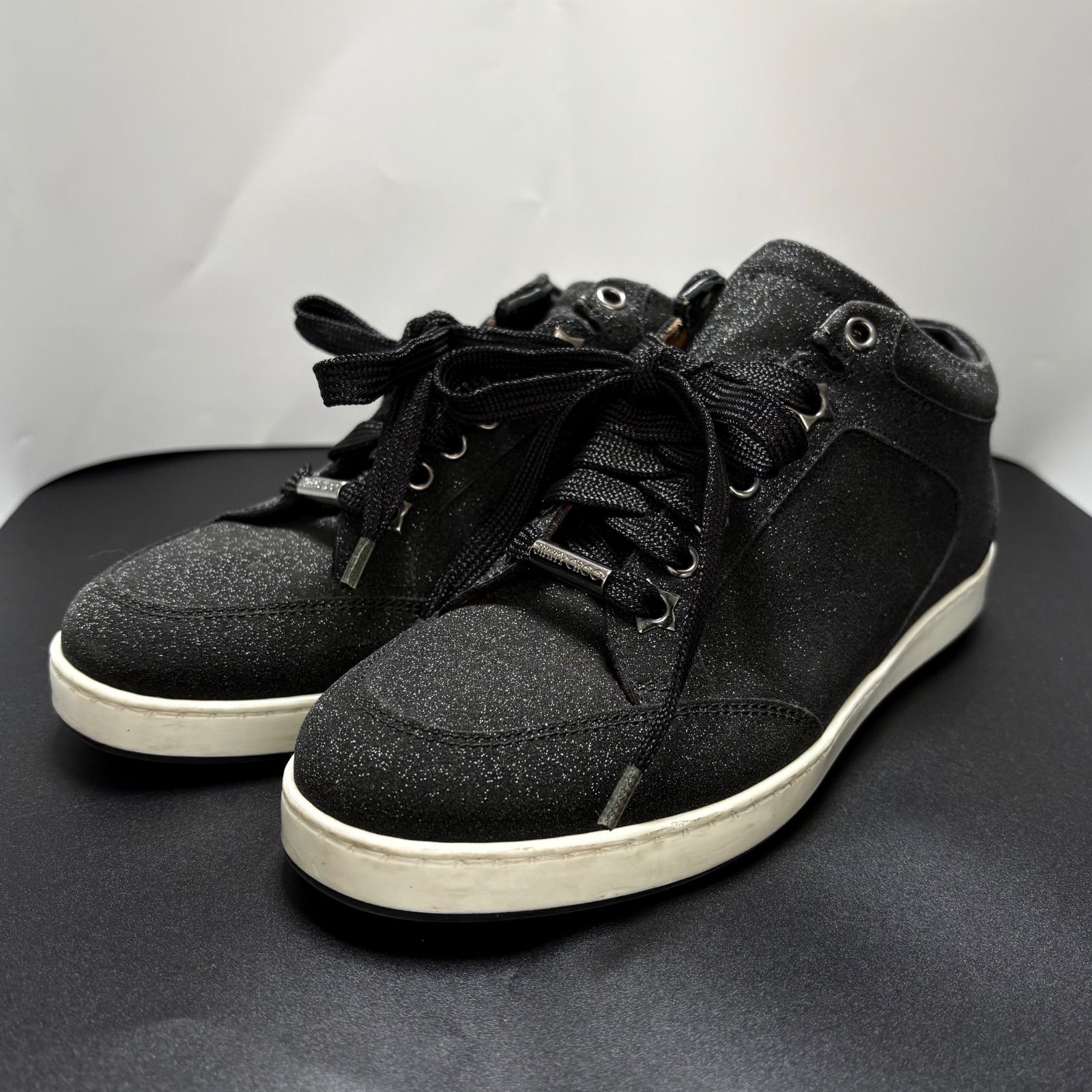 極美品　ジミーチュウ　グリッター　ブラック　23.5 極美品 JIMMY CHOO ジミーチュウ スニーカー グリッター ラメ ロゴ