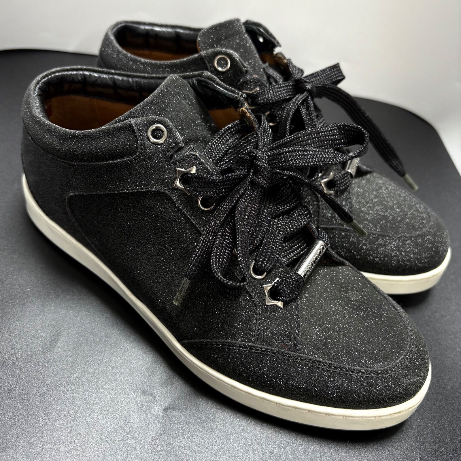 極美品 JIMMY CHOO ジミーチュウ スニーカー グリッター ラメ ロゴ