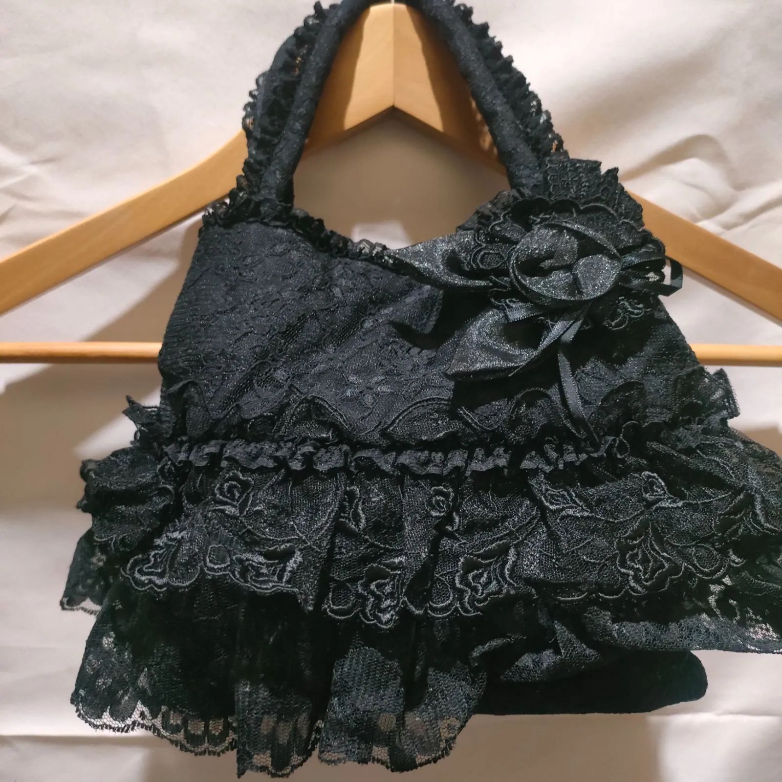 ゴスロリ バッグ 4 美品 レース ミニバッグ 花柄 ミニボストンバッグ 