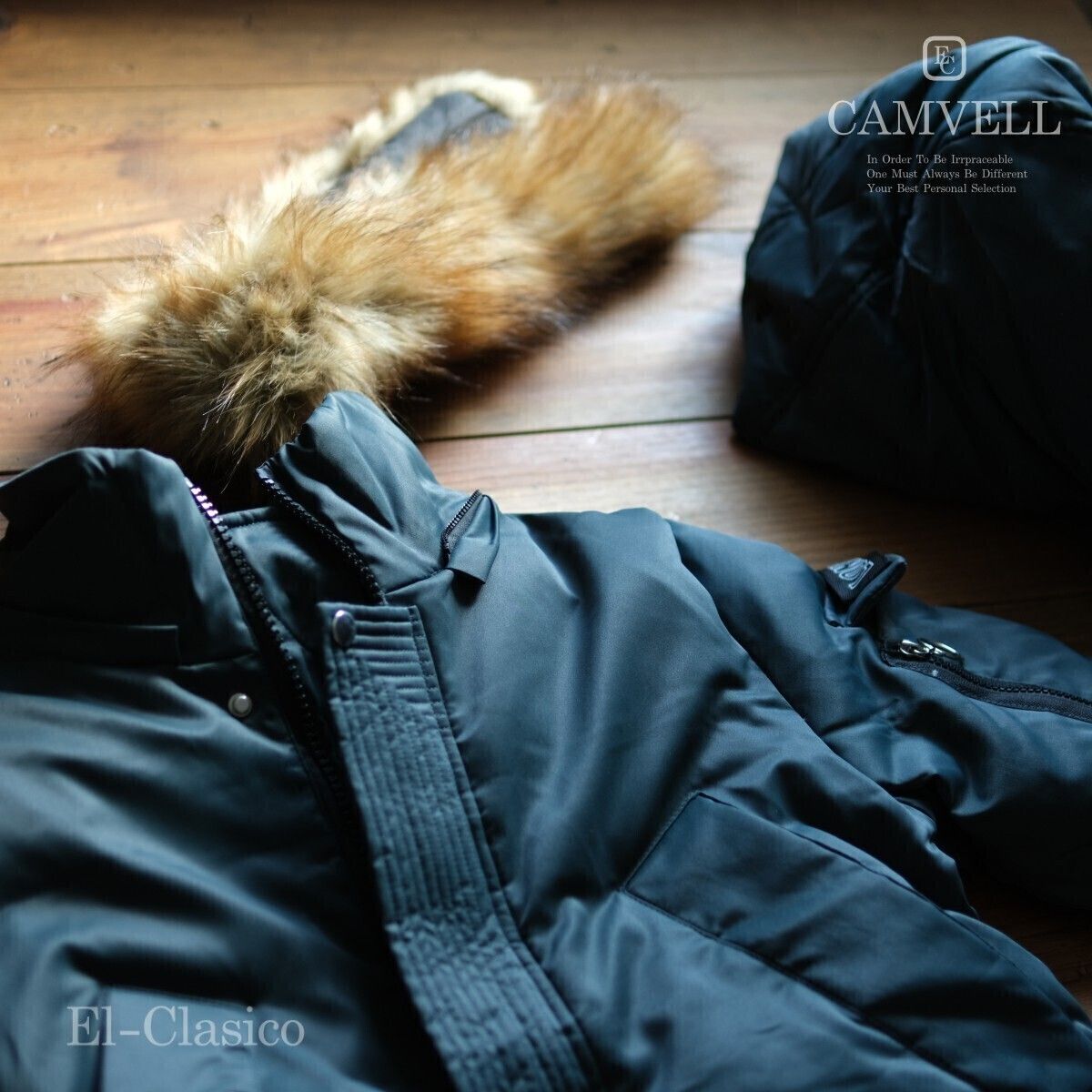 新品*英国ロンドン *CAMVELL キャンベル*ロングダウンコート ブルー 