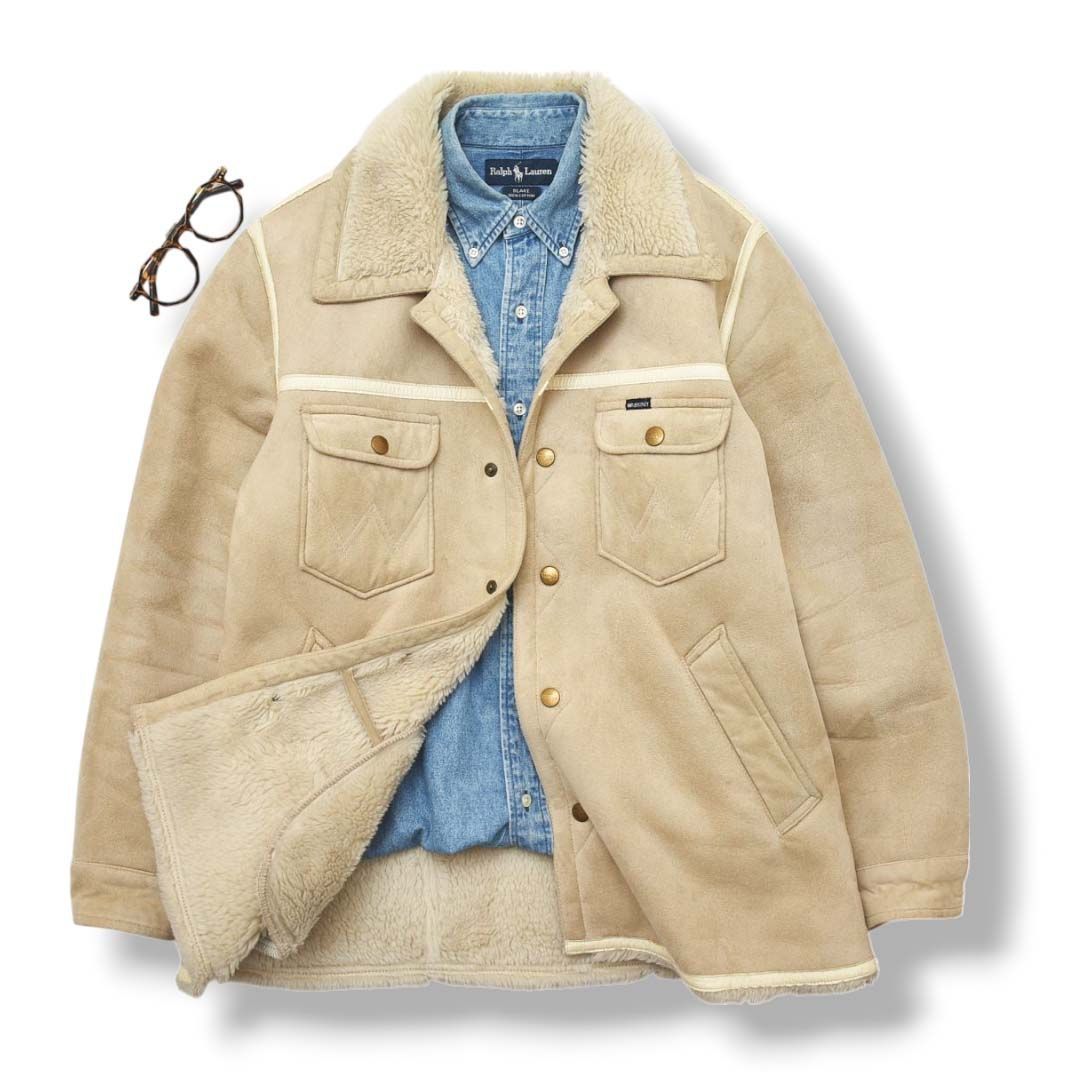 ラングラー Wrangler ムートン ランチ コート ボアジャン M ベージュ