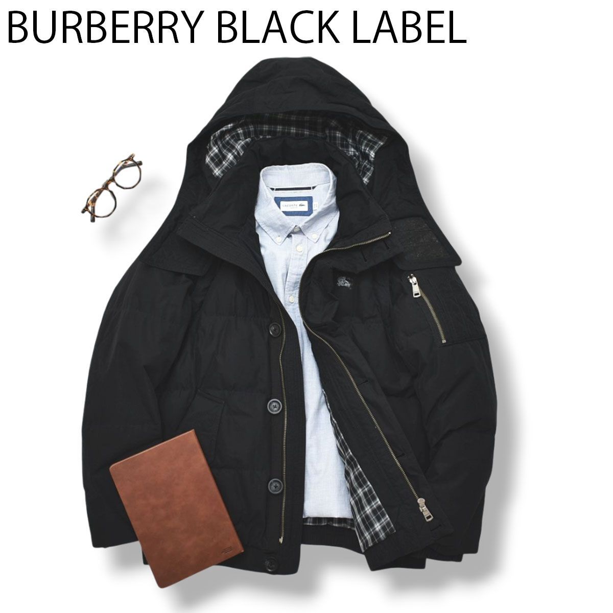 【未使用タグ付き)バーバリーブラックレーベル ジャケット フード 2WAY M 2Way】バーバリーブラックレーベル フード付き ダウンジャケットベスト