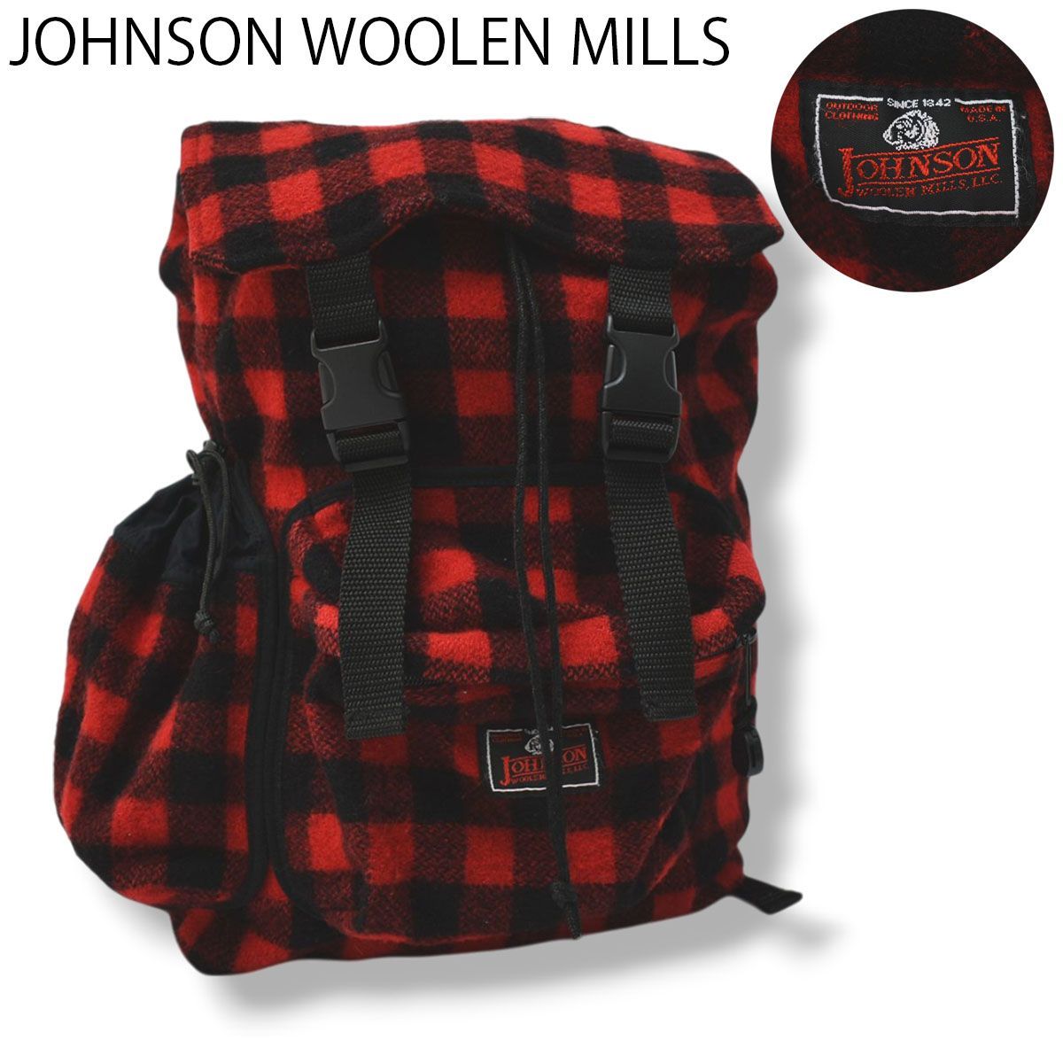 【USA製】ジョンソンウーレンミルズ 鞄 バッファローチェック柄 ユニセックス